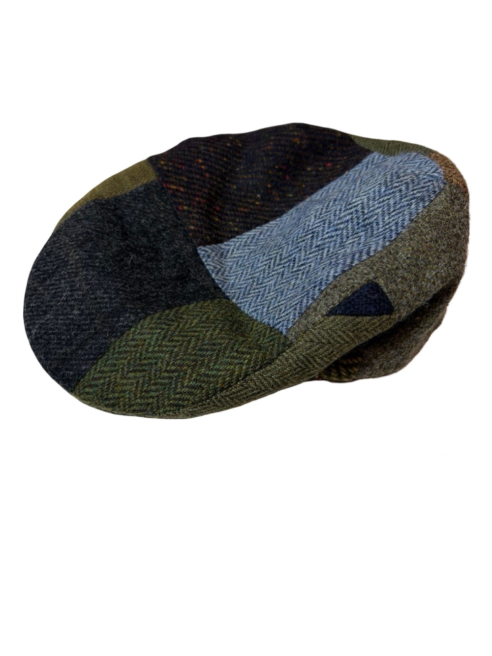 Jonathan Richard Ireland Patchwork Wool Newsboy Cap XL Donegal Tweed Driving Hat